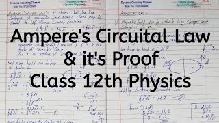 Ampere's Circuital Law and it's Proof, Chapter 4, Moving Charges and Magnetism, Class 12 Physics