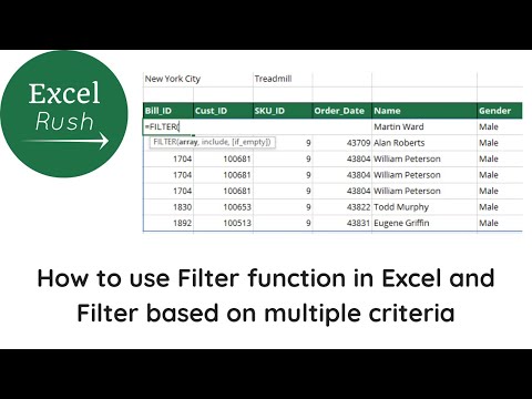 How to use Filter function in Excel and Filter data based on 1 or 2 or more criteria