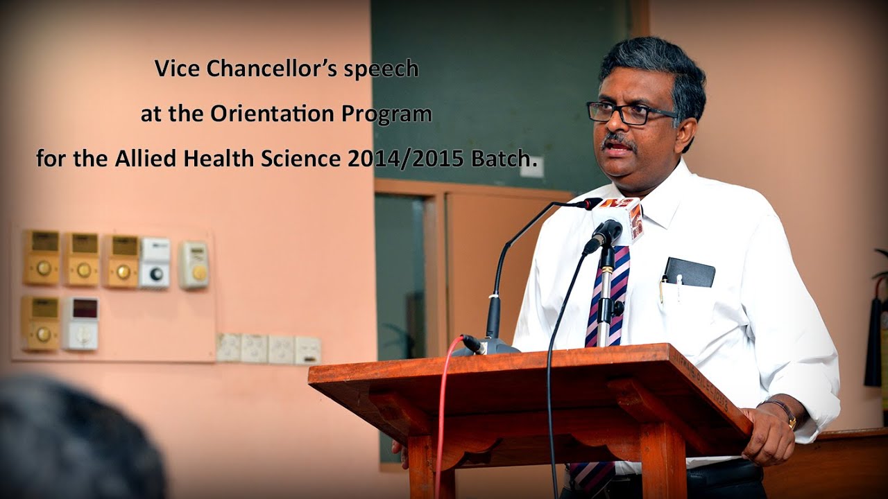 Vice Chancellor S Speech At The Orientation Program For The Allied