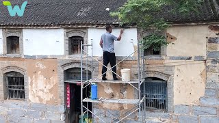 The man builds and renovates a house with stone in the countryside Part2 | WU Vlog