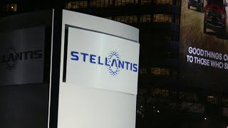 Stellantis sign goes up outside Auburn Hills HQ after FCA-Peugeot merger