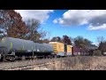 csx m427 with yn2 trio flies through east brookfield 10 26 2024