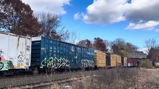 CSX M427 with YN2 Trio flies through East Brookfield! (10/26/2024)