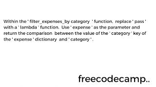 Learn Lambda Functions by Building an Expense Tracker | Python Beta Cert | Step 20