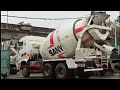 Sany Ready Mix Cement Truck Delivering Pouring Concrete On Hill Road Construction