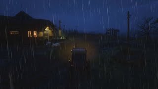 Walking Heavy Rain Carriage Ride Through and thunder sound, Very calming | RDR2 ASMR