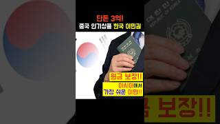 단돈 3억! 중국인 인기 상품 한국 이민권