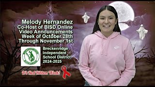 BISD Online Video Announcements Week of 102824 Melody Hernandez