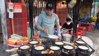 Xe bánh xèo Miền Trung tôm tươi đổ bánh giòn rụm ngày bán 500 cái ở vỉa hè Sài Gòn
