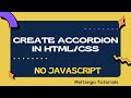 Simple Accordion in Html CSS Only | No JavaScript
