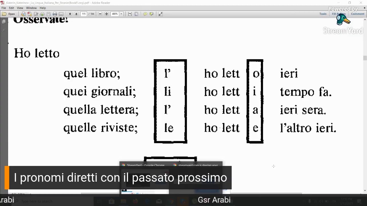 I Pronomi Diretti Con Il Passato Prossimo - YouTube