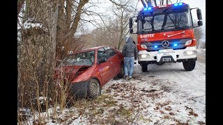 Kolizja w miejscowości Borzęcino koło Warblewa - 10.12.2017