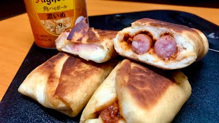 ブリトーのバター焼きをハイボールでキメるだけの動画