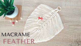 DIY SIMPLE MACRAME FEATHER/LEAF WITH BEADS | MACRAME PROJECT FOR BEGINNERS