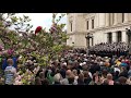 studentsångarna på lunds universitetstrappan på 1 a maj 2019.