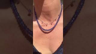 Newly beaded Tanzanite necklace. We LOVE this violet-blue hued gemstone. #handmadejewelry