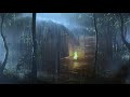 sleep soundly in under 2 minutes with heavy rain u0026 thunder covering campfire in old farm at night