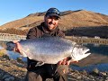 Fishing for salmon and trout in the Tekapo Canals, Twizel, New Zealand, June 2022