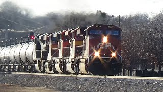 CPKC 577 with a nice power consist plus 181 at Davenport, IA February 18, 2024