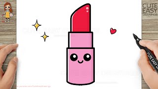 How to Draw a Cute Lipstick for Kids and Toddlers