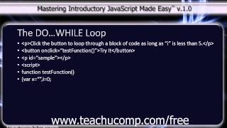 JavaScript Training Tutorial The DO…WHILE Loop