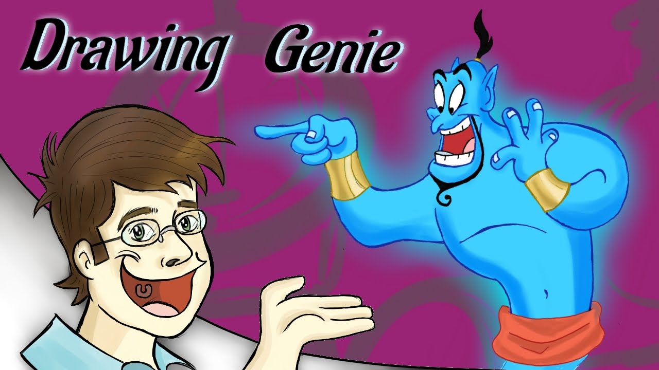 How To Draw Genie From Aladdin: Robin Williams Tribute - YouTube