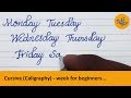 How to write weeks for beginners | Cursive (Caligraphy) | Stylish Writer