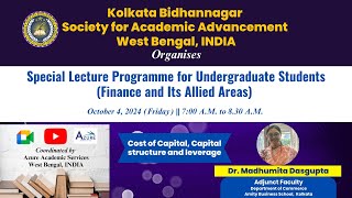 Special Lecture Programme | Cost of Capital and Leverage by Dr. Madhumita Dasgupta