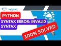 (FIXED)Invalid Syntax in Python|Common Reasons for SyntaxError |How  fix a syntax error?#python