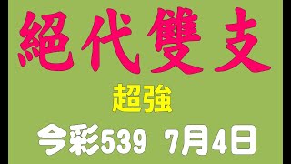 【539鬼谷子】7月4日 上期中34 39 今彩539 絕代雙支