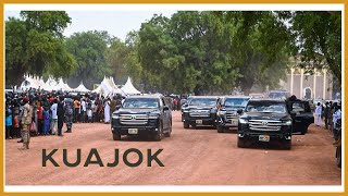 President Kiir in Kuajok, Warrap State Before Proceeding to His Home Town, Akon