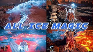 ELDEN RING - All Ice/Snow/Cold Magic Spells \u0026 Incantations [4k/60fps, PC]