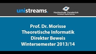 1. Video Theoretische Informatik WS 2013/14 - Direkter Beweis - unistreams