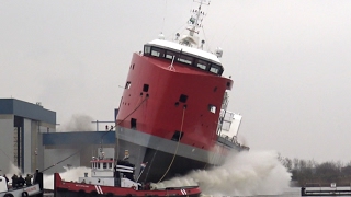 EGBERT WAGENBORG | Big ship launch Easy Max BN 850 | Niestern Sander Delfzijl | 4K-Quality-Video