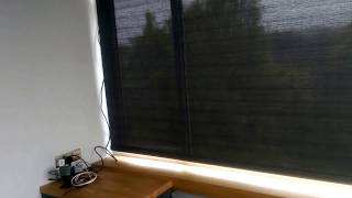 SHY roller blind with Screen fabric and 240v motorisation