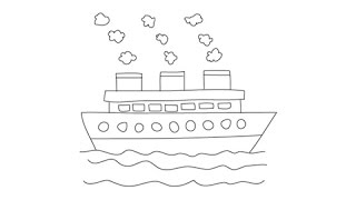 How to draw a Ship - Easy step-by-step drawing lessons for kids