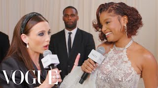 Halle Bailey Channels Ariel on the Met Red Carpet | Met Gala 2023 With Emma Chamberlain | Vogue