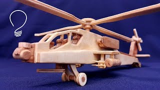 Wooden Helicopter AH-64 Apache