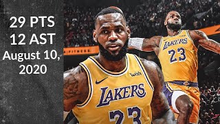 LeBron James 29 PTS 12 AST | Lakers vs Nuggets | Full Highlights 8/10/20