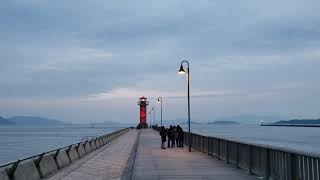 Setouchi Scenes--- The Red Lighthouse at Sunport Takamatsu, Japan