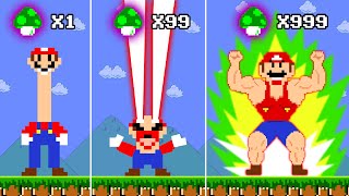 Super Mario Bros. But Every Super Mushroom Makes Mario Turns To God Mode Power |