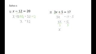 01 Equations using inverse operations