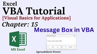 Excel VBA Tutorial Chapter 15 | Message Box in VBA