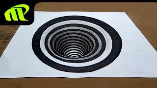 Drawing a Round Hole - Anamorphic Illusion | 3D Trick Art Drawing
