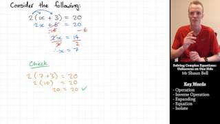Solving Equations: More Complex Equations Unknowns on One Side