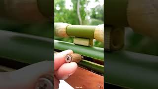 Mini- gun 🔙 🔫#diy #bamboo #ytshorts #bamboocraft #slingshot #craft #explore #shortsfeed