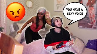 FLIRTING WITH ANOTHER GIRL WHILE GAMING TO SEE HOW MY WIFE REACTS!!!