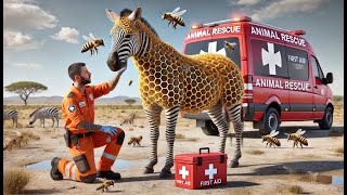 A zebra overwhelmed by millions of barnacles and parasites, heroic rescue team successfully saves it