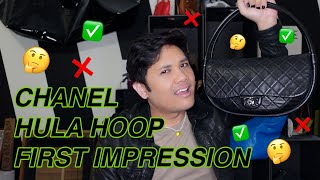 Chanel Hula Hoop Bag First Impression + What Fits // Medium Chanel Hula Hoop in Black Lambskin