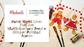 Online Class: Paint Night Live: FolkArt Multi-Surface Fred n Ginger Painted Apron | Michaels